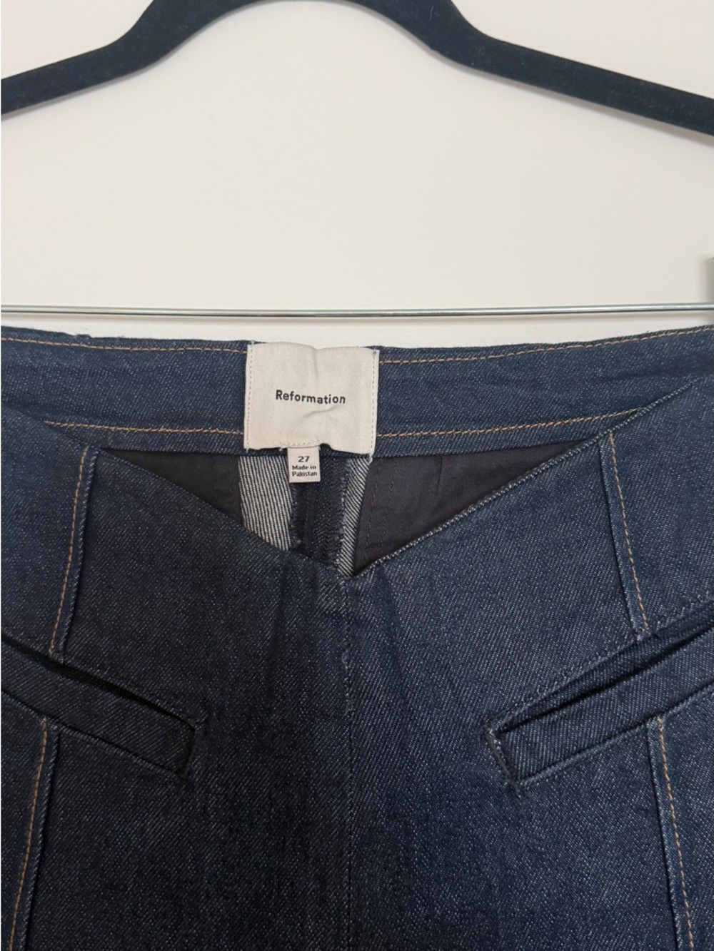 Reformation Dark Blue High-Rise Wide-Leg Jeans - Picture 4 of 5